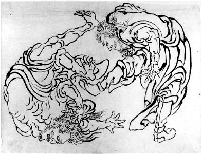 Katsushika Hokusai - Two Wrestlers - 56.121.13 - Metropolitan Museum of Art