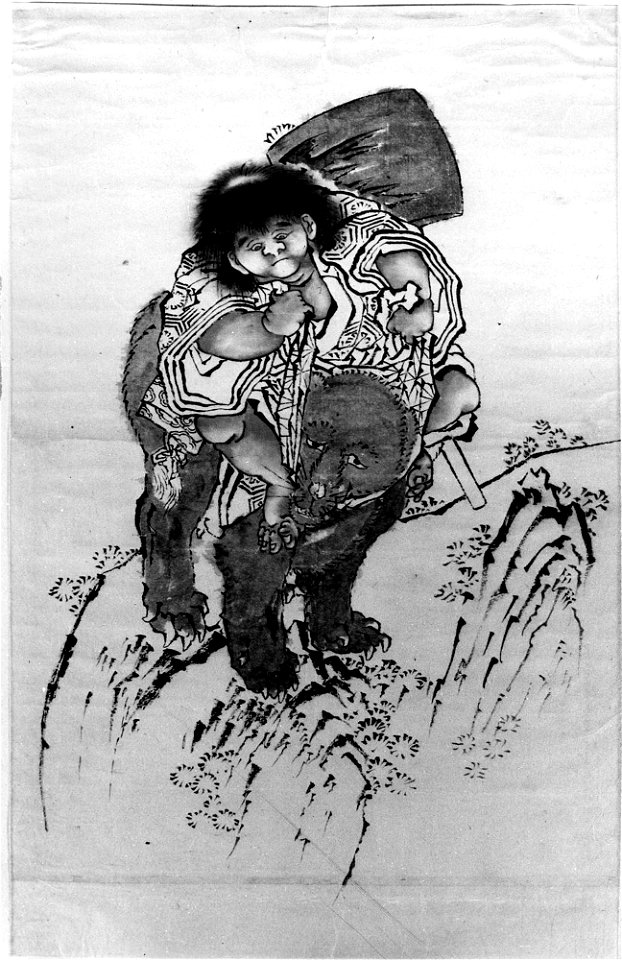 Katsushika Hokusai - Sakata Kintoki Riding on Bear's Back - 56.121.16 - Metropolitan Museum of Art