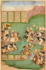 Kay Khusraw Leads his Force against Afrasiyab and the Turanian Army (CBL In 64.13)