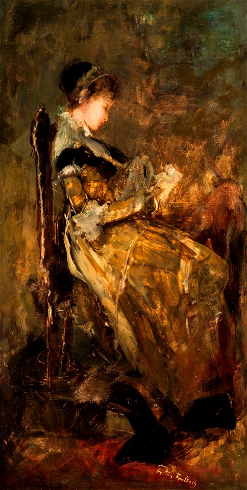 Friedrich August von Kaulbach Lesende junge Frau