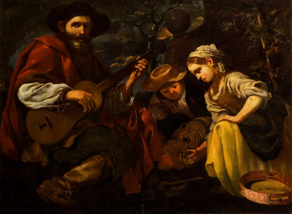 Monsù Bernardo - Suonatore di chitarra con ragazzetto e bambina