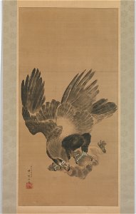 Kawanabe Kyōsai - Eagle Attacking a Monkey - 14.76.64a - Metropolitan Museum of Art