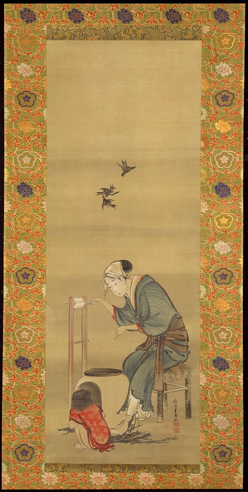 Katsushika Hokusai - Woman Spinning Silk - 14.76.30 - Metropolitan Museum of Art