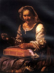 Old Woman Sewing Eberhard Keil
