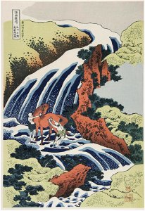 Katsushika Hokusai (1760-1849), In de Paarden-was waterval (1835)