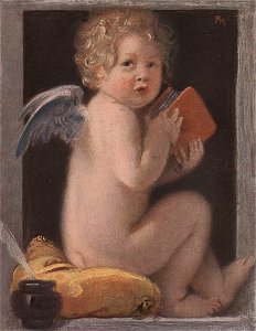Friedrich August von Kaulbach - Amor mit Tagebuch