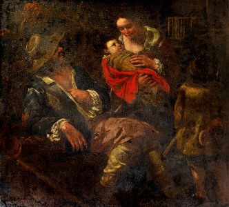 Bernhardt Keil - A peasant family in an interior