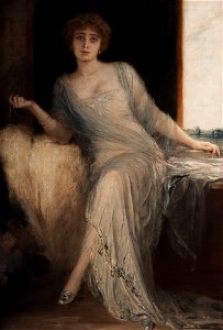 Friedrich August von Kaulbach Portrait einer sitzenden Dame