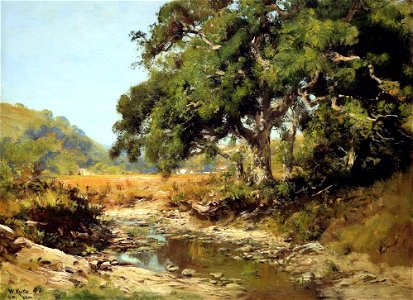 Stream Through the Valley by William Keith, 1901. Free illustration for personal and commercial use.