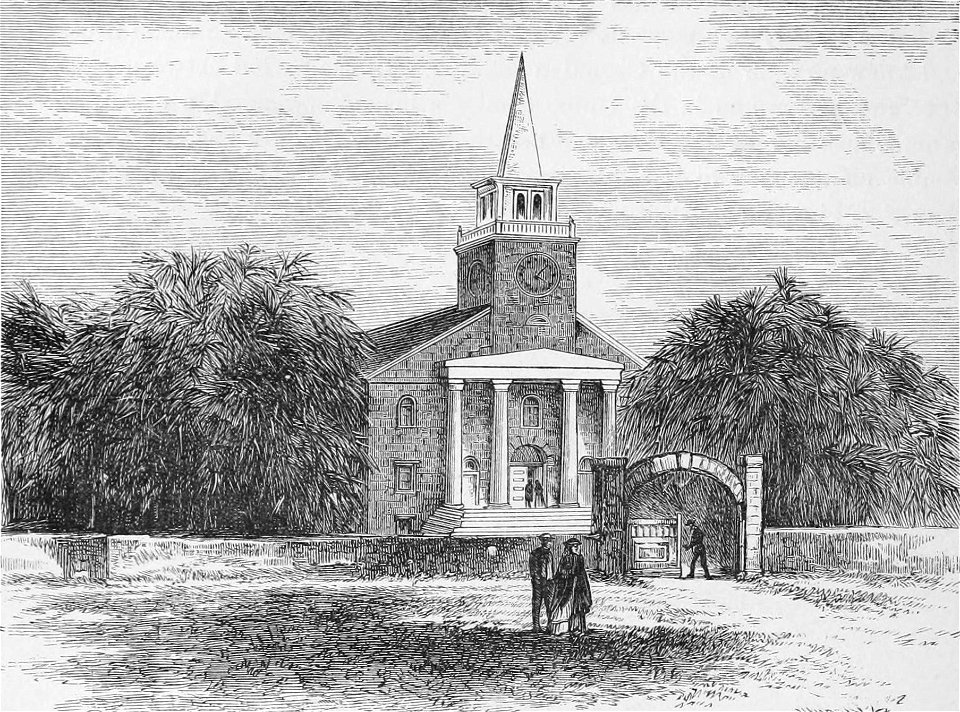 Kawaiahao Church illustration, c. 1870s bw