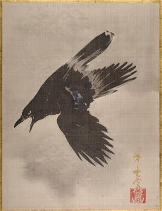 Kawanabe Kyōsai - Crow Flying in the Snow - 14.76.61.34 - Metropolitan Museum of Art