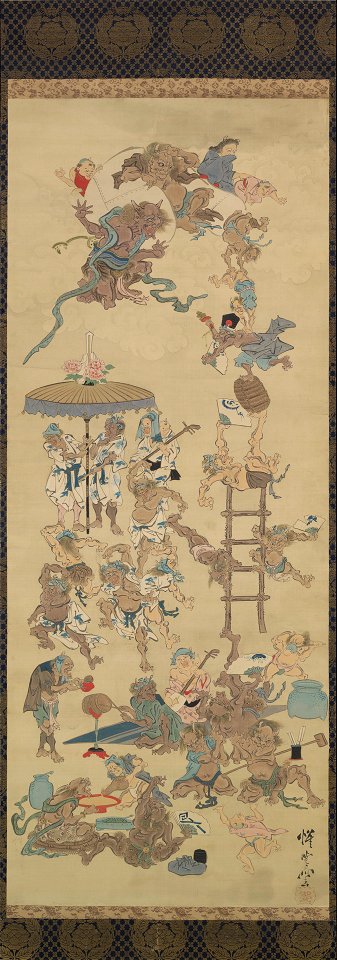 Kawanabe Kyosai - Playful Demon - 2006.210.13a-b - Yale University Art Gallery