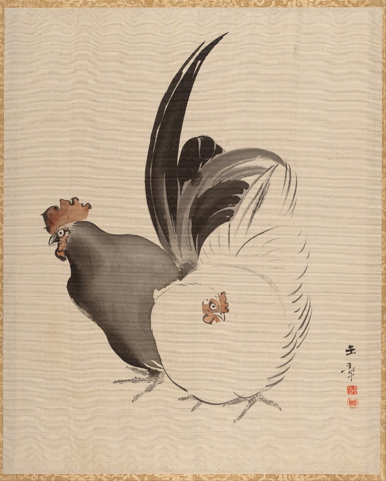 Kawabata Gyokushō - Cock and Hen - 14.76.61.92 - Metropolitan Museum of Art