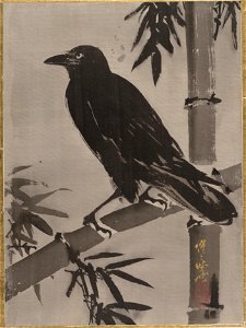 Kawanabe Kyōsai - Crow on a Bamboo Branch - 14.76.61.11 - Metropolitan Museum of Art