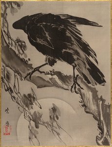 Kawanabe Kyōsai - Crow and the Moon - 14.76.61.25 - Metropolitan Museum of Art