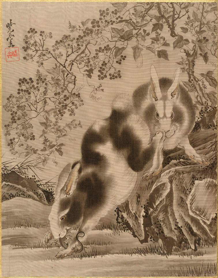Kawanabe Kyōsai - Rabbits - 14.76.61.15 - Metropolitan Museum of Art
