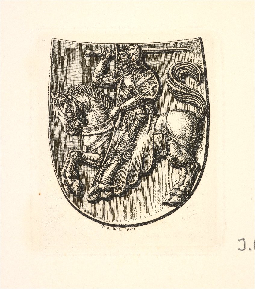 Kazimier Jagajłavič, Pahonia. Казімер Ягайлавіч, Пагоня (K. Kielisiński, 1841)