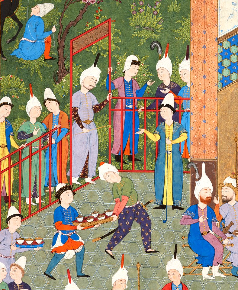 Kay Khusraw Welcomed by his Grandfather, Kay Kaus, King of Iran - detail 01