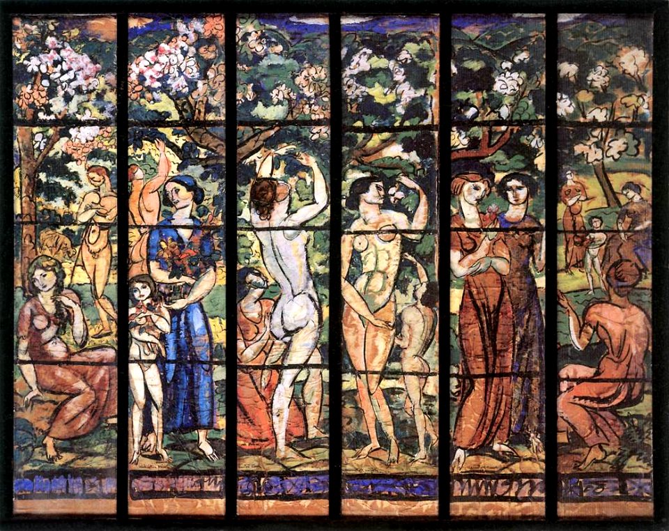 Kernstok Stained Glass Window Design for the Schiffer Villa 1912