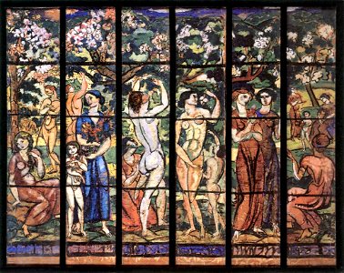 Kernstok Stained Glass Window Design for the Schiffer Villa 1912