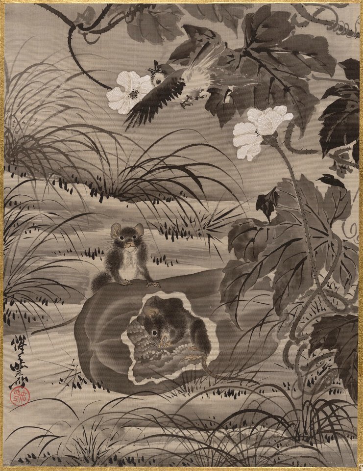 Kawanabe Kyōsai - Mice in a Melon - 14.76.61.23 - Metropolitan Museum of Art