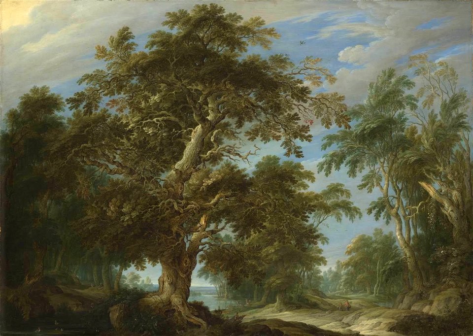 Alexander Keirincx - Eichenwald mit Jagdstaffage - 160 - Bavarian State Painting Collections