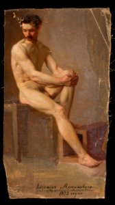 Kazimierz Alchimowicz - Nude of a seated man - MP 3290 MNW - National Museum in Warsaw