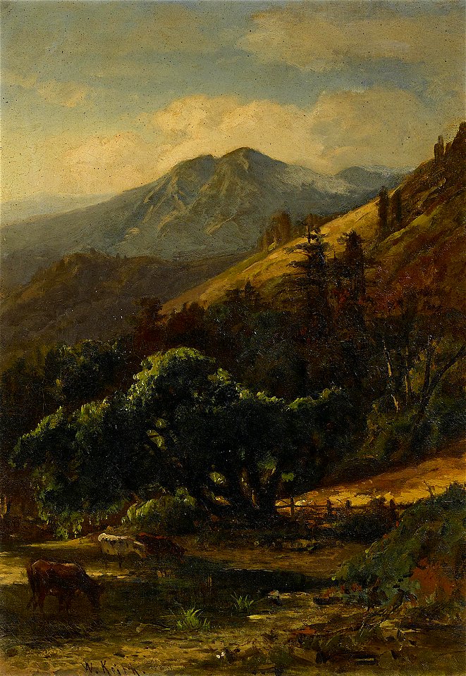 Mount Tamalpais with cows by William Keith
