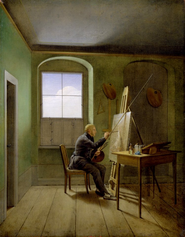 Georg Friedrich Kersting - Caspar David Friedrich in seinem Atelier (1811)