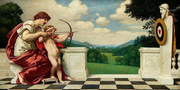 Kenyon Cox - The Education of Cupid. Free illustration for personal and commercial use.