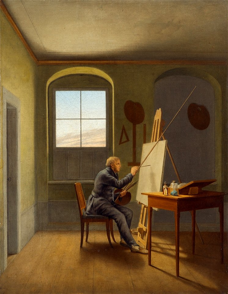 Georg Friedrich Kersting - Caspar David Friedrich im Atelier (1819)