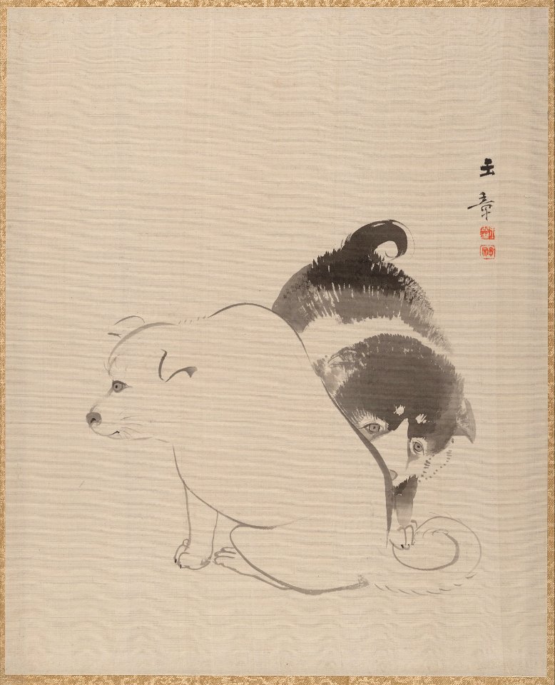 Kawabata Gyokushō - A Pair of Puppies - 14.76.61.89 - Metropolitan Museum of Art