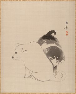 Kawabata Gyokushō - A Pair of Puppies - 14.76.61.89 - Metropolitan Museum of Art