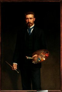 Kazimierz Teofil Pochwalski - Self-portrait with palette - MP 763 - National Museum in Warsaw