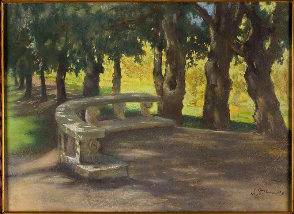 Kazimierz Stabrowski - Aleja dębowa w parku przy Villa Borghese w Rzymie