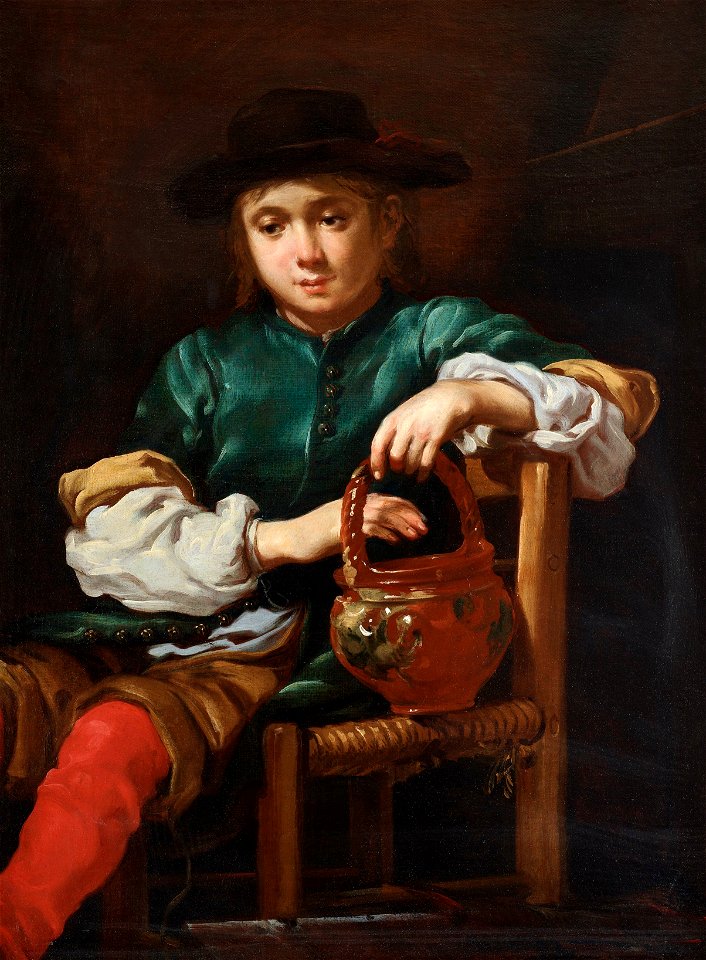 Bernhard Keil - Sitting boy with a pot