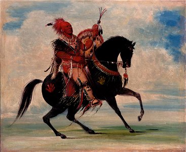 Kee-o-kúk, The Watchful Fox, Chief of the Tribe, on Horseback