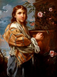 Bernhard Keil - A boy with a bowl of roses
