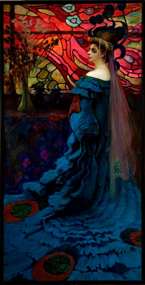Kazimierz Stabrowski - Peacock – portrait of Zofia Borucińska née Jakimowicz - MP 386 - National Museum in Warsaw