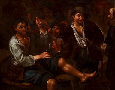 Bernhard Keil - A scene from an Italian osteria