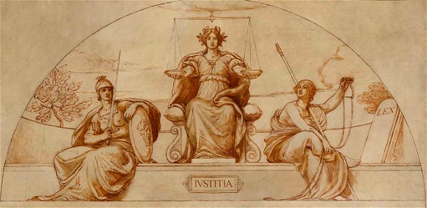 Kenyon Cox - Cartoon for mural of Minnesota State Capital, Institute of Justice - 1983.114.23 - Smithsonian American Art Museum