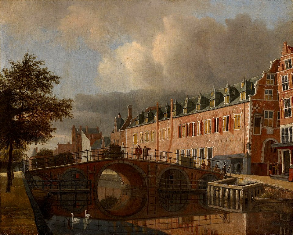 SA 3842-De Kloveniersburgwal met het Bushuis-De Kloveniersburgwal met het Bushuis gezien in de richting van de Amstel