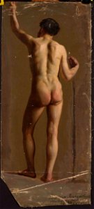 Kazimierz Alchimowicz - Nude of a standing man, back view - MP 3293 MNW - National Museum in Warsaw
