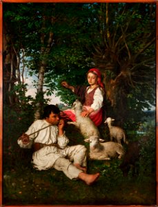 Kazimierz Teofil Pochwalski - Pair of shepherds in the forest – Idyll - MP 2510 MNW - National Museum in Warsaw