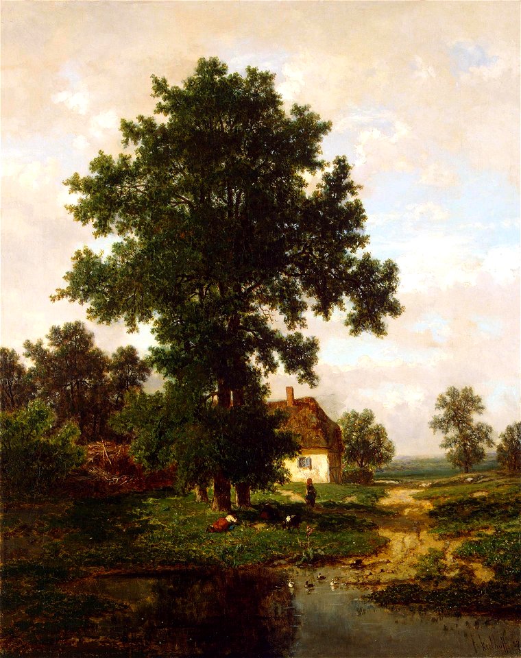 Frans Keelhoff - Road with Elms near Maastricht (1857)