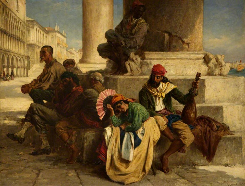 Keeley Halswelle (1832-1891) - Under the Lion of St Mark's - 1298235 - National Trust