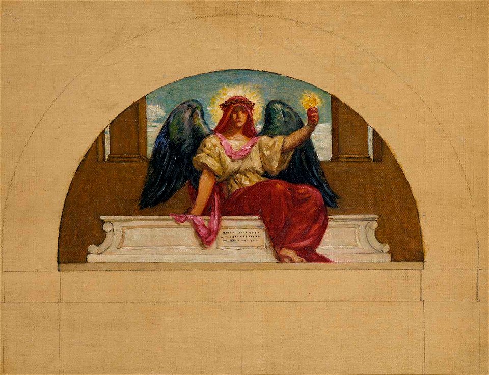 Kenyon Cox - Sketch for the Mural at Oberlin College, The Spirit of Self-Sacrificing Love - 1983.114.15 - Smithsonian American Art Museum