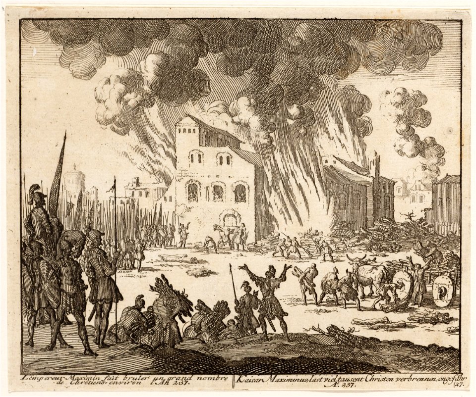 Keizer Maximianus doet een kerk verbranden, objectnr A 41866