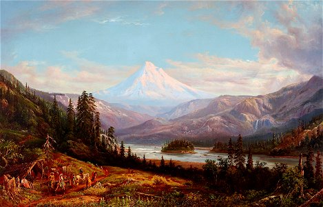 Mount Hood, Little Sandy River by William Keith. Free illustration for personal and commercial use.