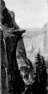 Yosemite Falls from Glacier Point by William Keith, 1879. Free illustration for personal and commercial use.
